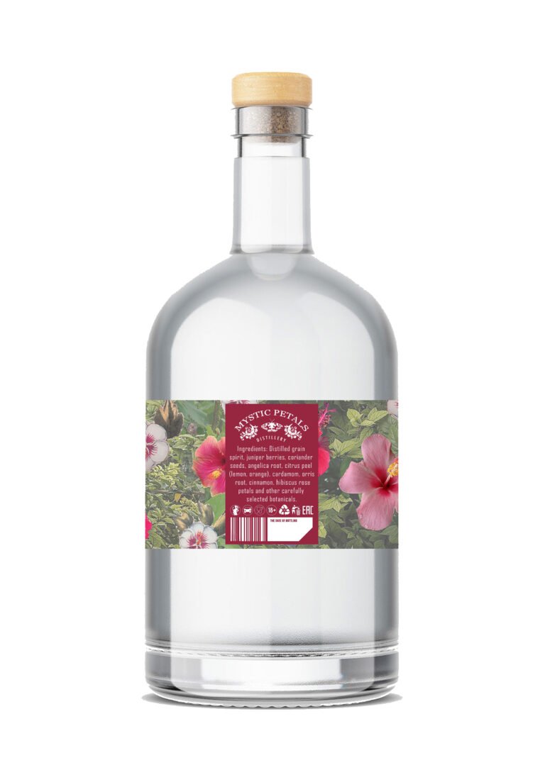 Gin Bottle Hibiscus 2 Non Copyright