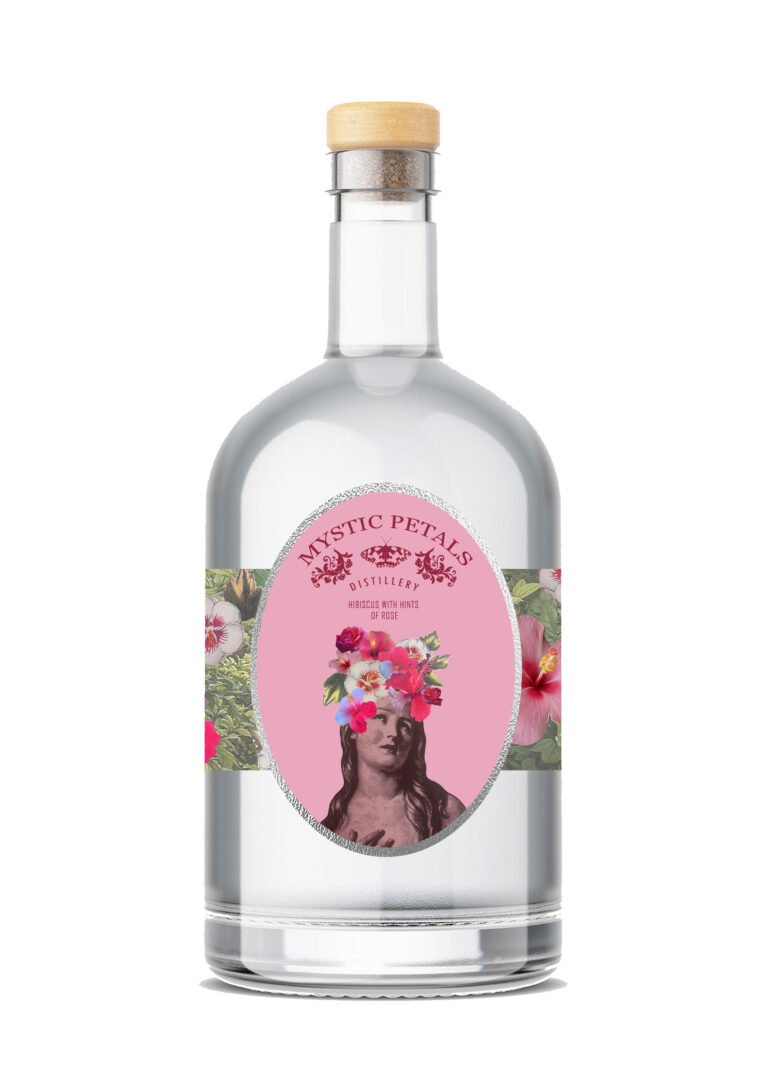 Gin Bottle Hibiscus Non Copyright